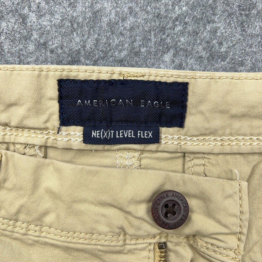 American Eagle Pants Mens 34x34 Tan Khaki Relaxed‎ Straight Chino Cotton Classic - Picture 5 of 12